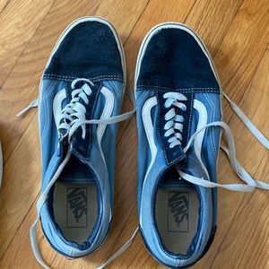 Blue and black worn in mens vans